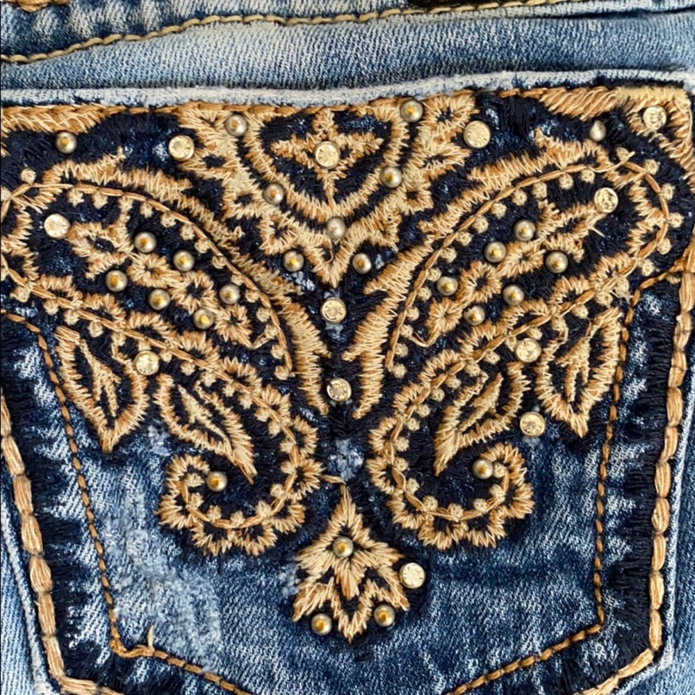 Miss Me Boot Cut Ripped Jeans Size 27 - Picture 7 of 10